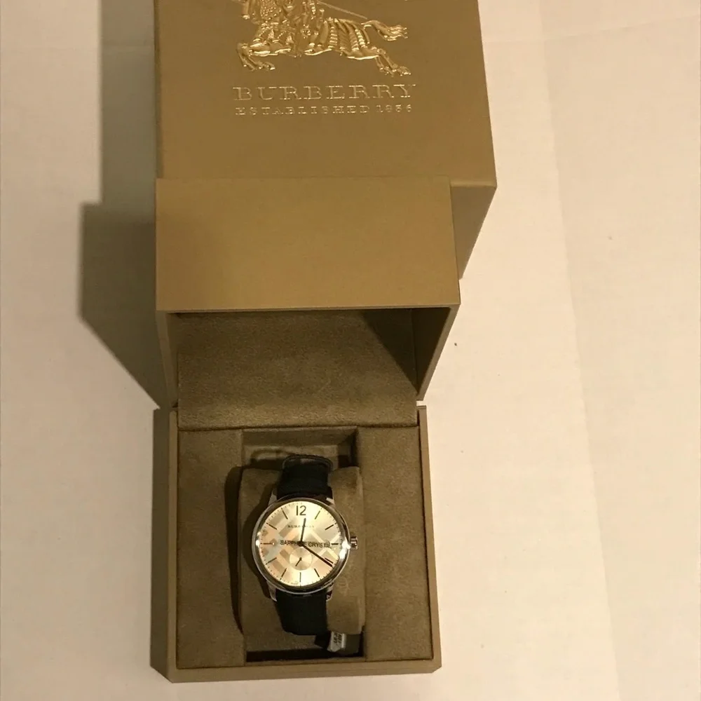 Men's BU10008 Check Stamped Round Dial Watch, 40mm